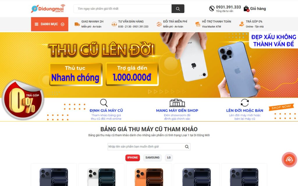 Thu cũ đổi mới: bảng giá thu máy cũ