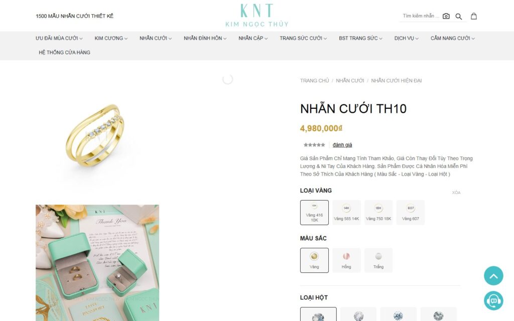 Trang chi tiết mẫu nhẫn