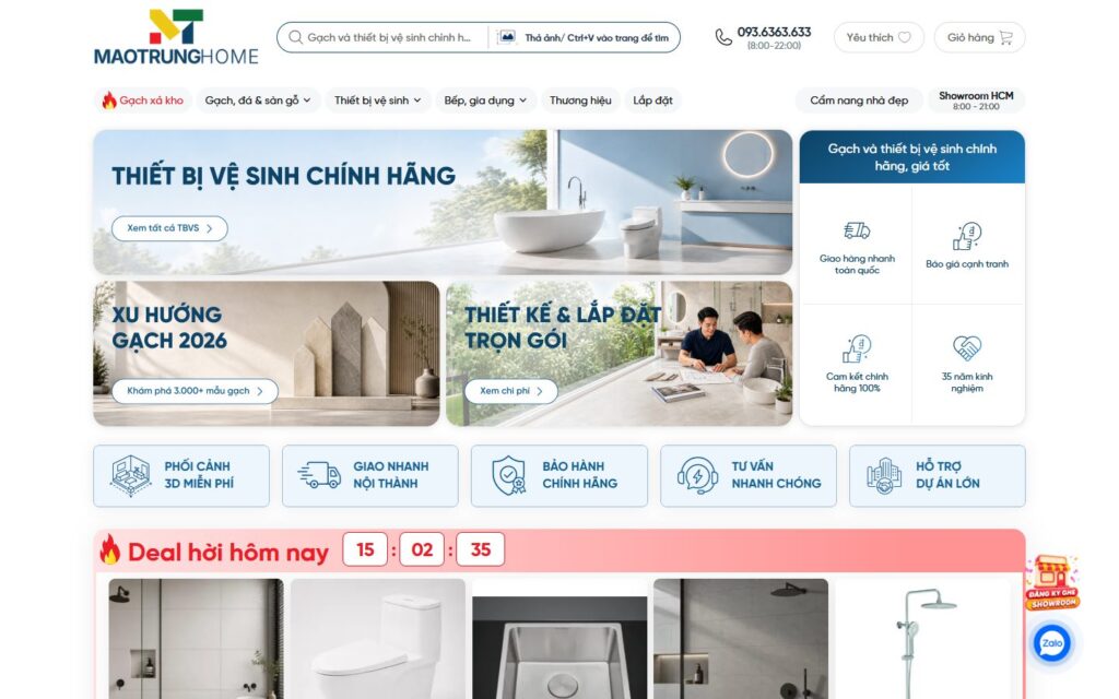 Website vật liệu xây dựng Mao Trung Home 1 Mao Trung Home