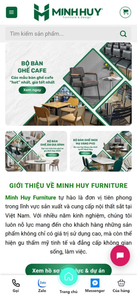 Trang chủ trên điện thoại