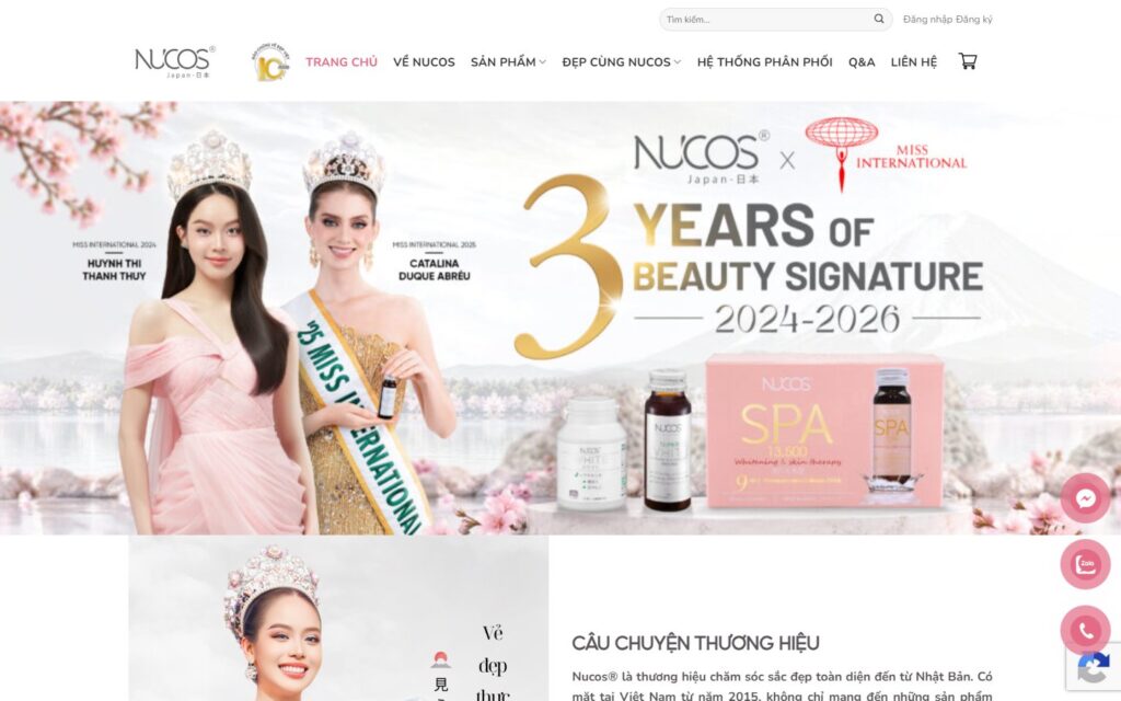 Website collagen Nhật Bản Nucos 1 Nucos Việt Nam