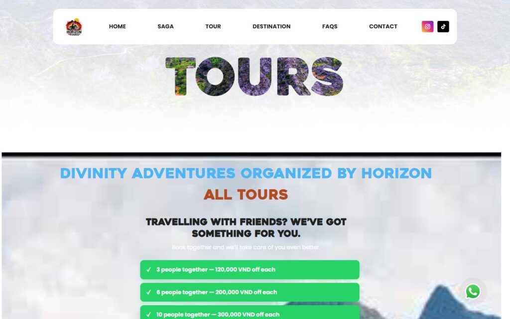 Danh sách tour theo cung đường và phương tiện