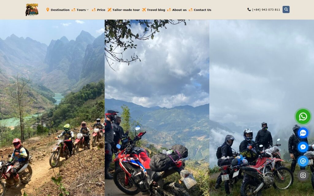 Website tour xe máy Vietnam Wild Ride 1 Vietnam Wild Ride