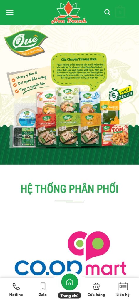 Trang chủ trên điện thoại