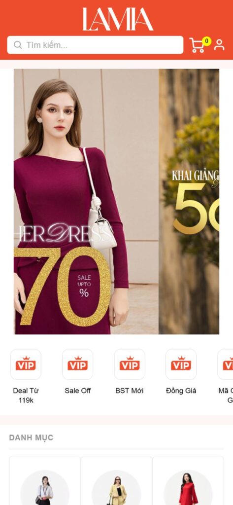 Trang chủ trên điện thoại