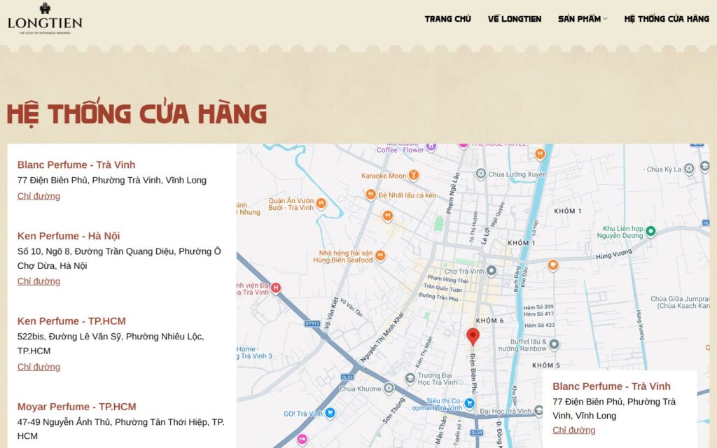 Hệ thống cửa hàng trên bản đồ