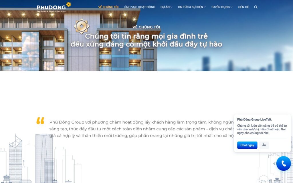 Trang giới thiệu tập đoàn