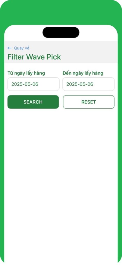 Lọc lệnh theo khoảng ngày lấy hàng