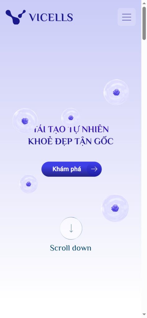 Trang chủ trên điện thoại: tế bào 3D